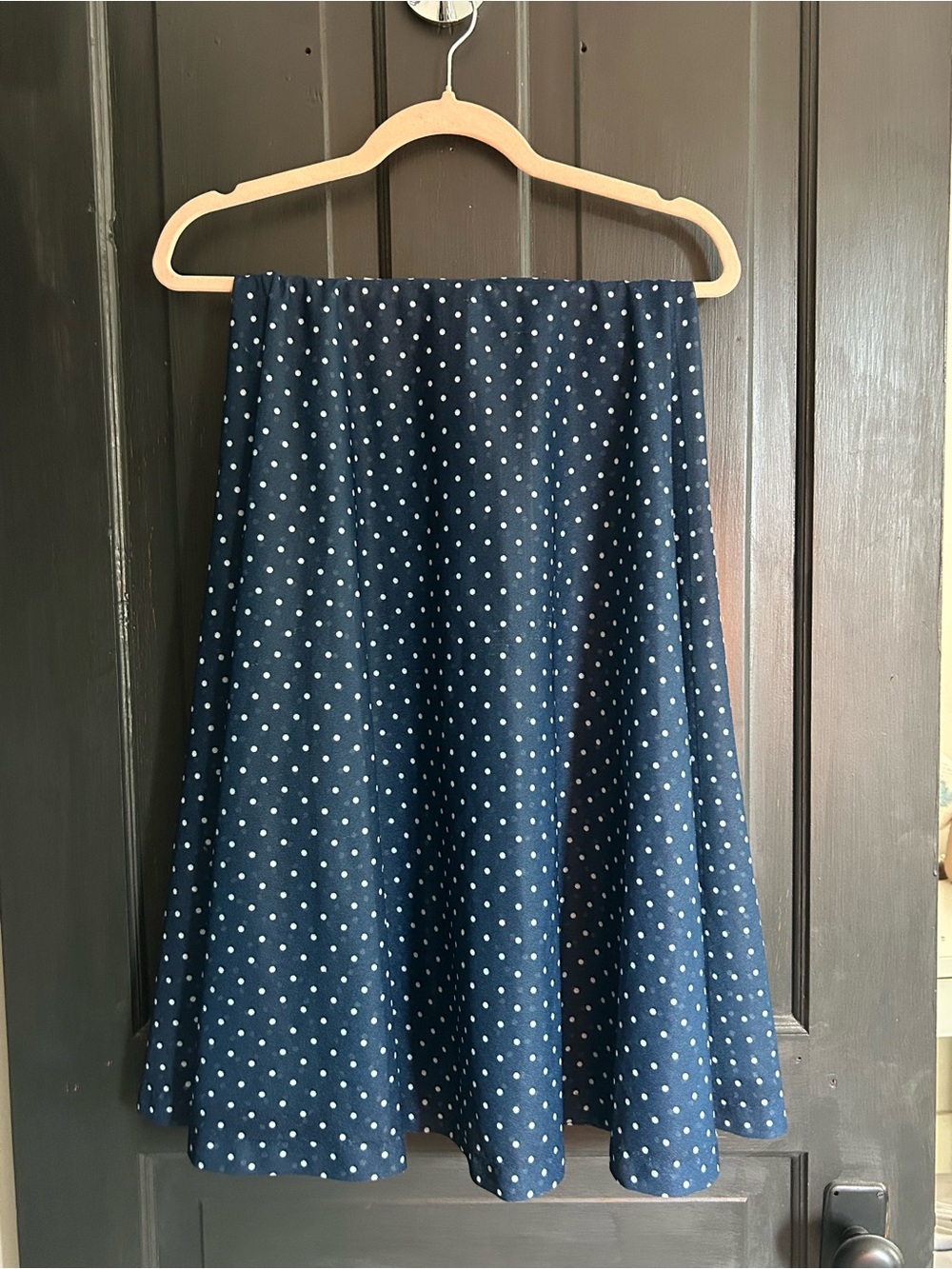 Women’s Navy Polka Dot A-Line Skirt
